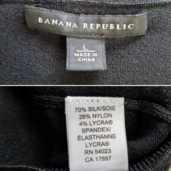 Banana Republic Silk Blend V-neck Black Cardigan with Pockets size Large - Picture 9 of 9